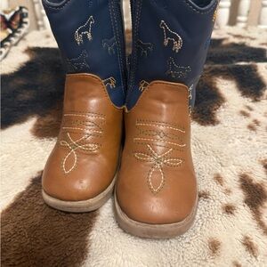 Kids Brown and Blue Boots